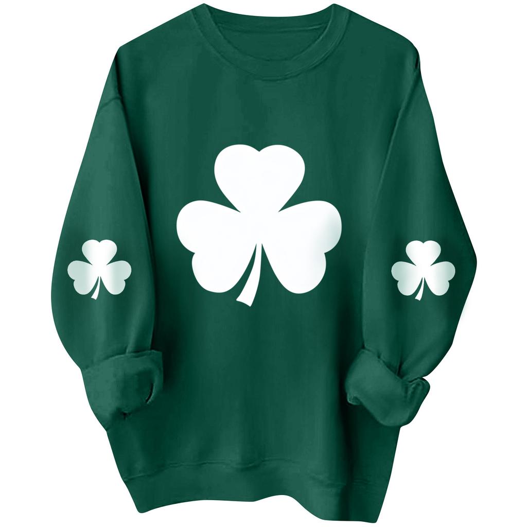 Женские толстовки с длинным рукавом и круглым вырезом, большие размеры, забавные St. Пуловер «Ирландские рубашки Патрика»