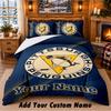 Постельное белье с узором Pittsburgh Penguins, комплект из 3 предметов, с возможностью добавления имени, простыня и наволочки для домашней спальни