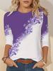 Women's Long Sleeve T-Shirts Crew Neck Gradient Flower 3D Printed T-Shirt Floral Print Outdoor Casual Streetwear Women's Clothes