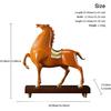 Aris & Juno Copper Hand-Carved Horse Sculpture with Enamel Accents - Feng Shui Career Success Decor for Entryway Bedroom Study