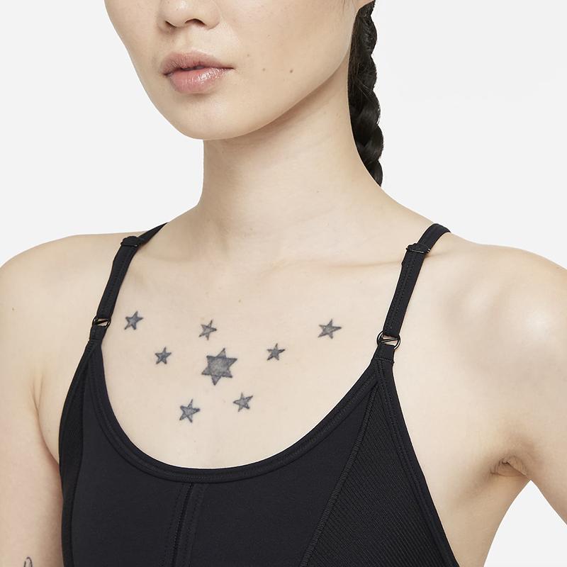 Nike Йога Dri-FIT Indy Низкоинтенсивная поддержка Бег Йога Майка Женские топы Черный DD1184-010