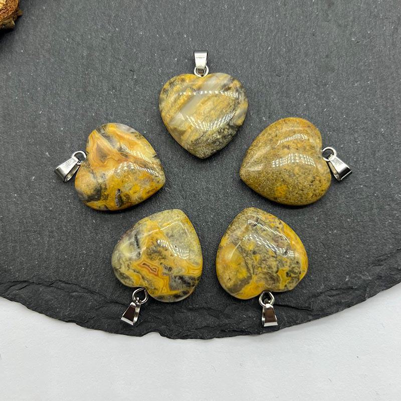 Ожерелье с подвеской из натурального хрустального камня в форме сердца, аксессуары - Ювелирные изделия с подвеской Love