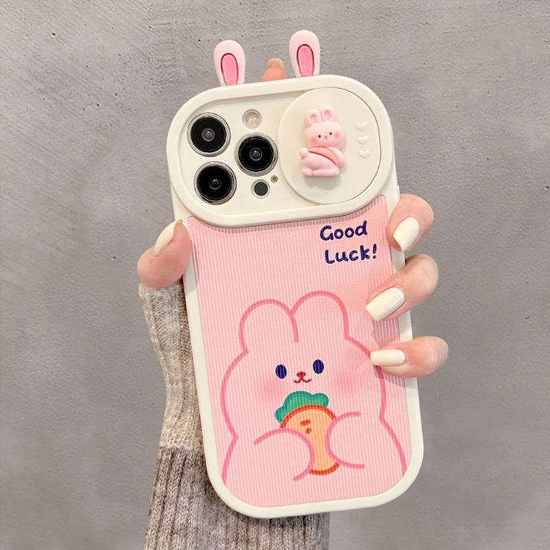Защитный чехол для объектива камеры с 3d ушками медведя и кролика для Iphone 14 13 12 11 Pro Max 14 Plus противоударный чехол