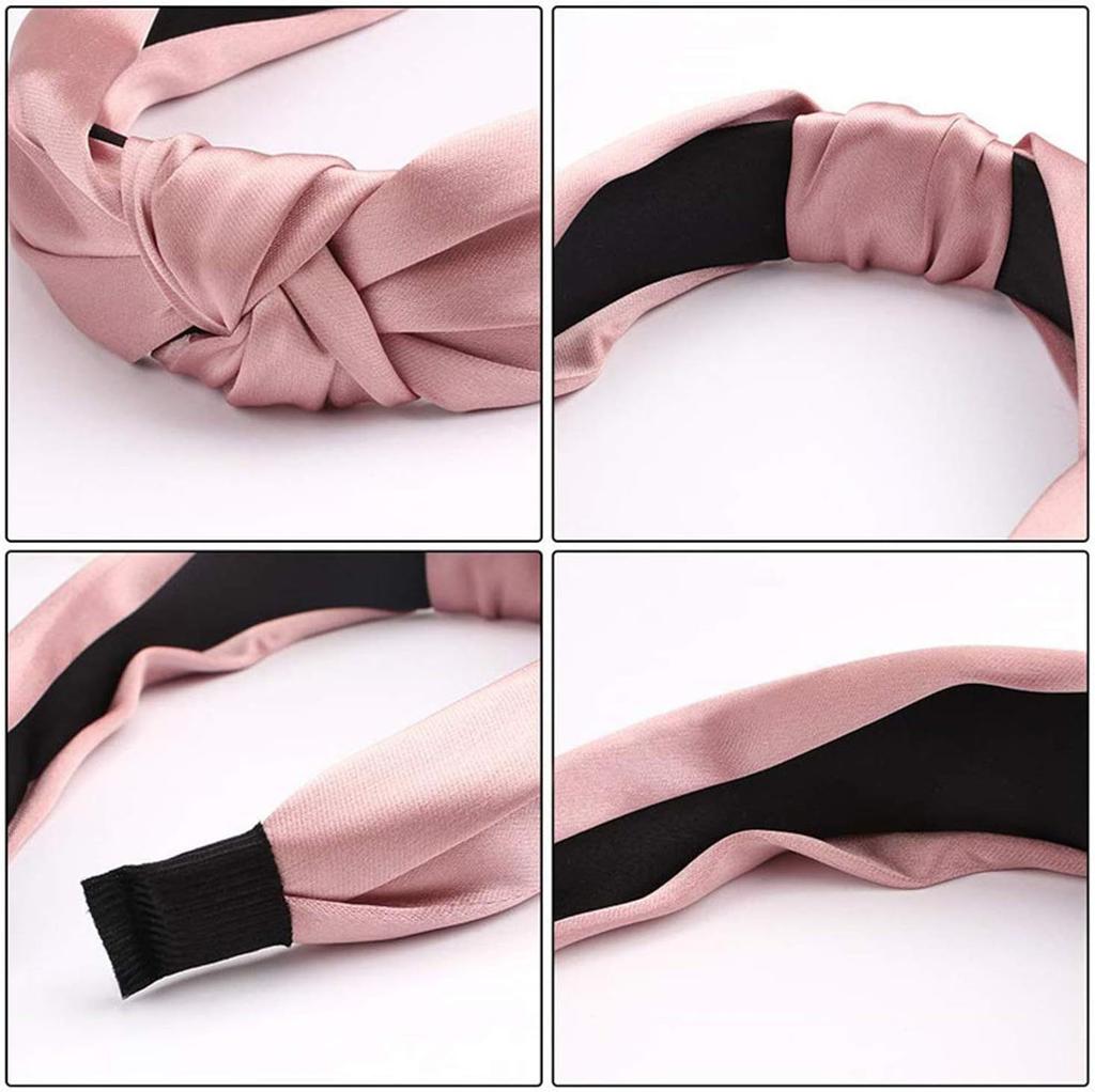Popular Solid Color Satin Headband Simple Cross Knotted Headband Women'S Temperament Small Fresh Hair Accessories