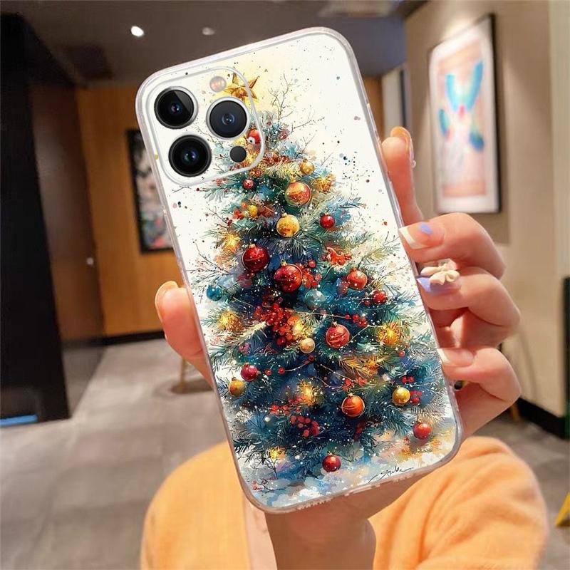 Phone Case For iphone 17 Pro Max 16 15 14 13 Pro Max 17 Air 15 16 Pro 15Plus Christmas Tree