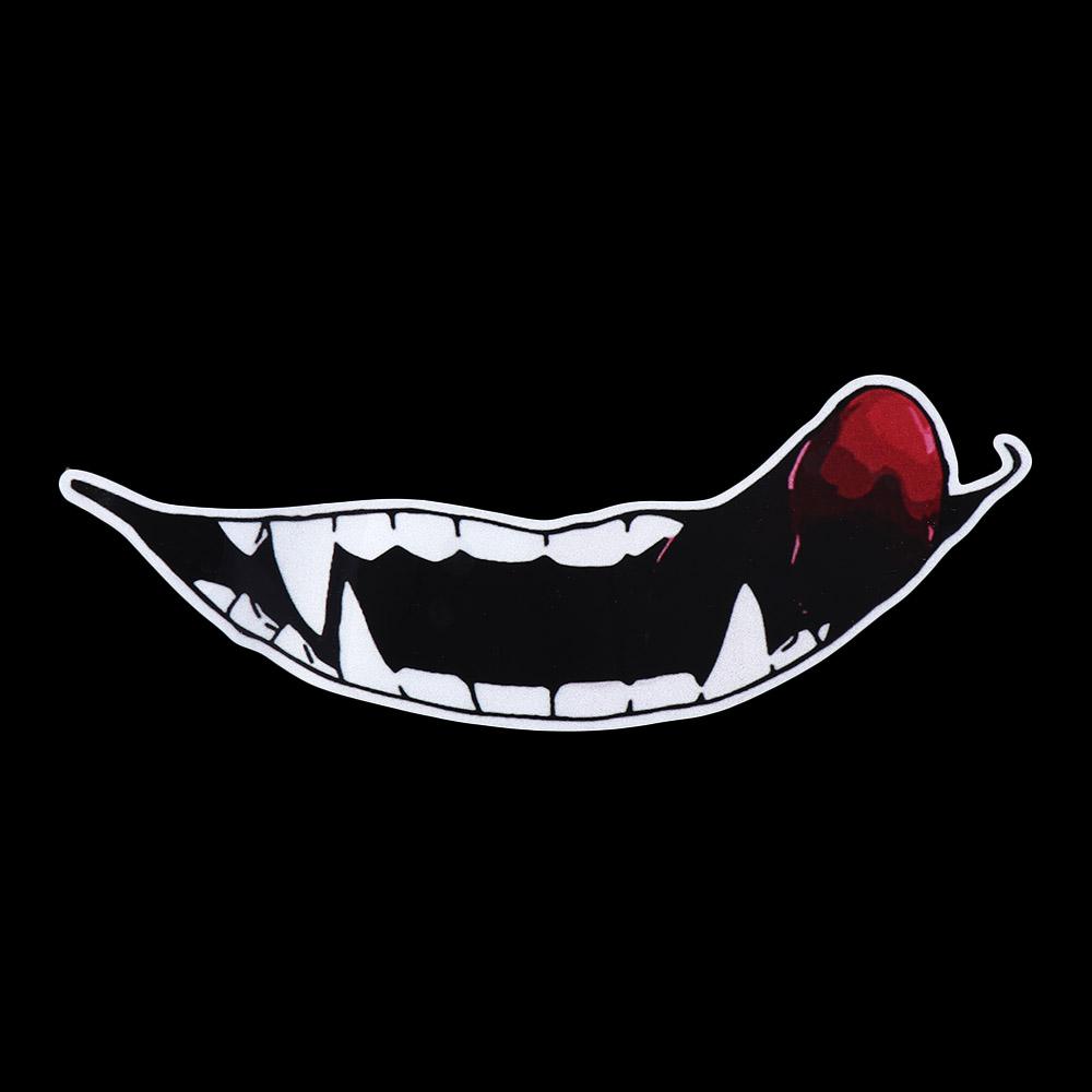 Car Decor Waterproof Evil Tooth Car Stickers Motorcycle Helmet Sticker Car Decals Scratch Sticker