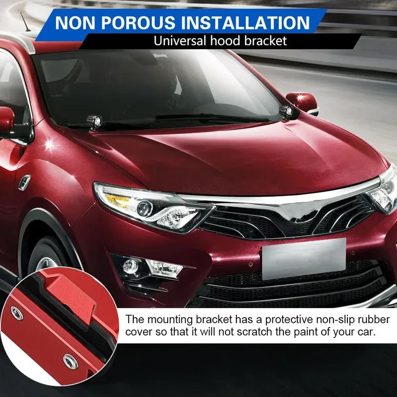 2Pcs Car Hood Spotlight Base Mount Brackets Ditch Led Light Pod Rear Tailgate Light Mounting Holder Light Work Bar Mount Clamp