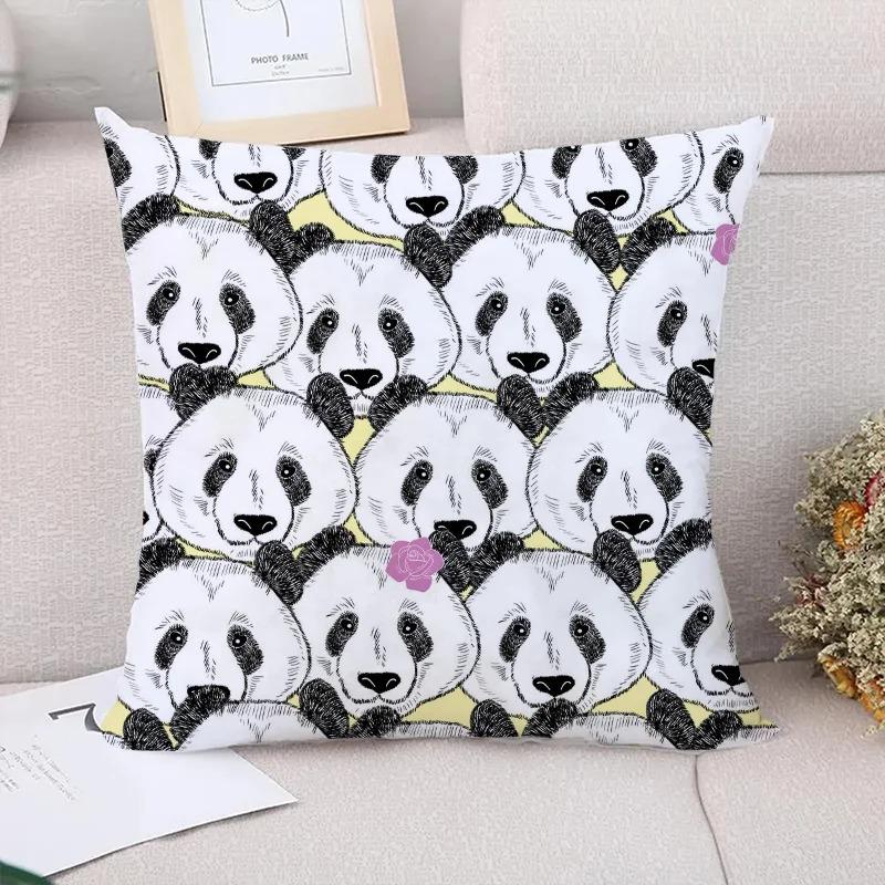 Декоративная наволочка с рисунком панды для гостиной, офиса, дома, наволочка для автомобиля