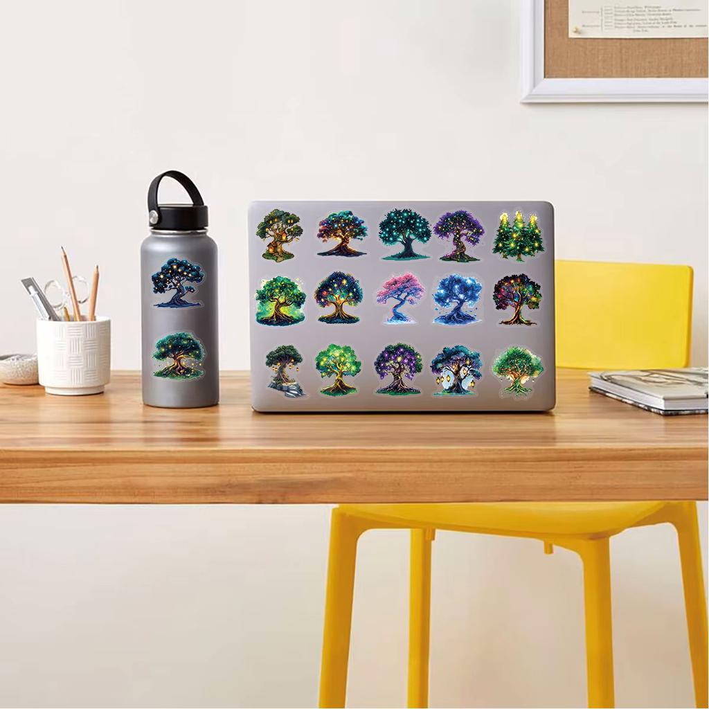 50PCS Magic Tree Sticker Cute Home Decoration Waterproof Cartoon Motorcycle Laptop Luggage Coffee Guitar Bike Graffiti Stickers