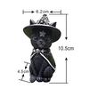 1PC Black Cat Statue Mysterious Cute Cat Witch Cat Figurine Witches Decor Desk Ornament Hand-Painted Sculpture for Halloween