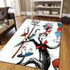 The Cat in the Hat Flannel Pattern Square Carpet,Area Rug,Carpet Rug for Living Room Bedroom Sofa Playroom Decor,Non-slip Floor Mat