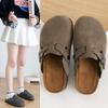 Детские сабо из пробки, обувь, плоские, с закрытым носком, на толстой подошве, шлепанцы для детей, уличные, повседневные, плоские шлепанцы для девочек, Zapatos De Mujer