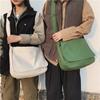 New Simple Canvas Bag Solid Color Single Shoulder Bag Crossbody Bag AVE