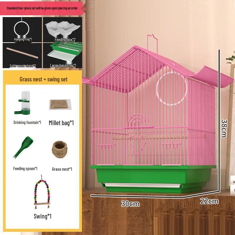 Компактная декоративная металлическая клетка для птиц для пиона, жемчужной амадины или волнистого попугайчика