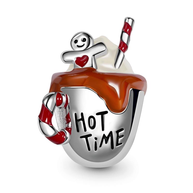 New Copper Red Wine Cup Coffee Cup Beverage Can Exquisite Charm Pendant Diy Beads Fit For Original Bracelets Women'S Jewelry