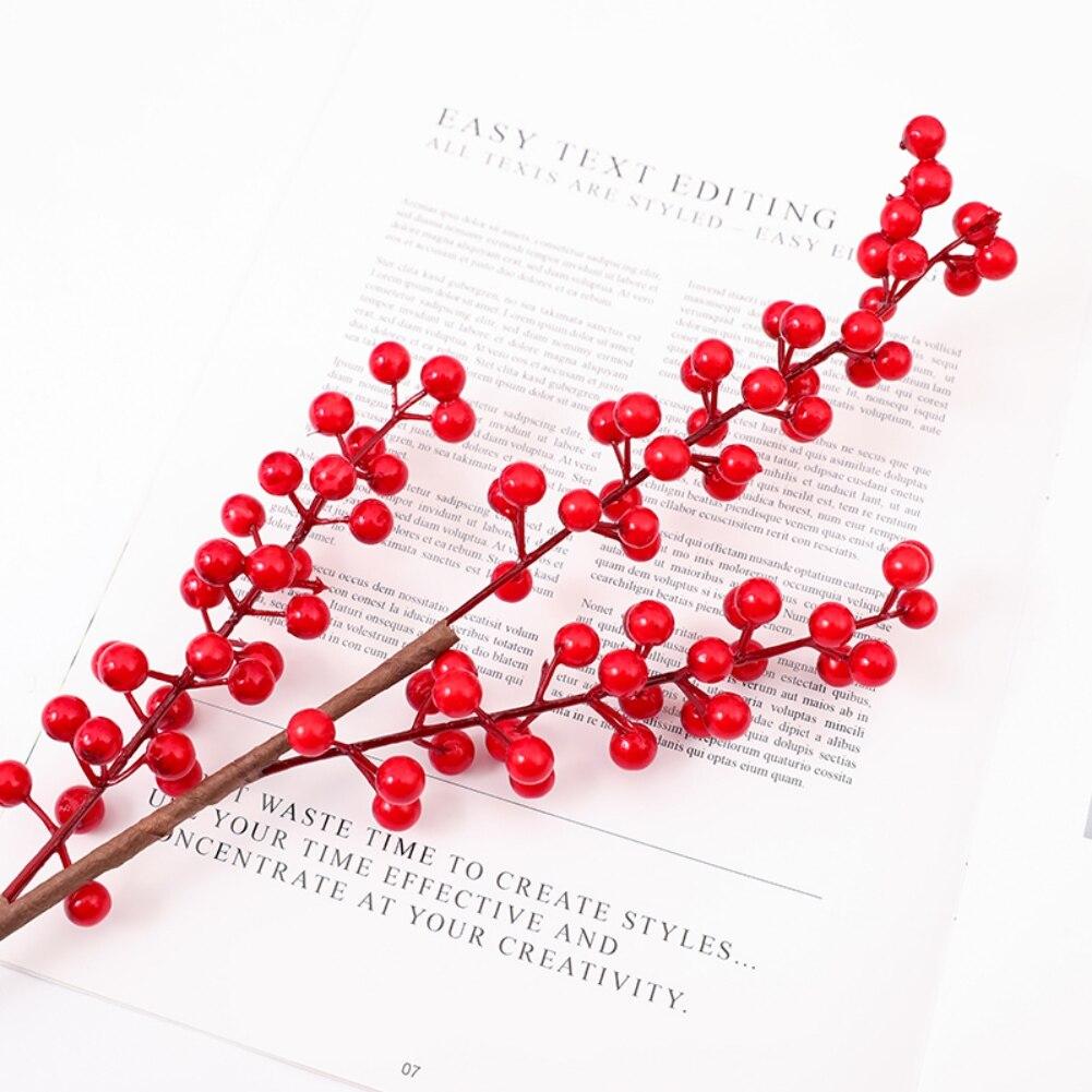 Искусственные ветки красной остролистной ягоды - используются для украшения рождественской елки, праздничные украшения, домашние DIY поделки