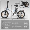 Electric Bicycle Foldable VARUN 20" 250W Motor City Ebike 48V 7.8AH Top Speed 25Km/h 7 Speed Max Range 50Km White C20