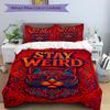 3pcs Stay Weird Cat Duvet Cover Set, Soft Comfortable Duvet Cover,Guest Room (1*Duvet Cover + 2*Pillowcase, Without Core) yy251104167