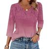 Women's T Shirt Print 3/4 Sleeve Daily Weekend Fashion Basic V- Neck Regular Top