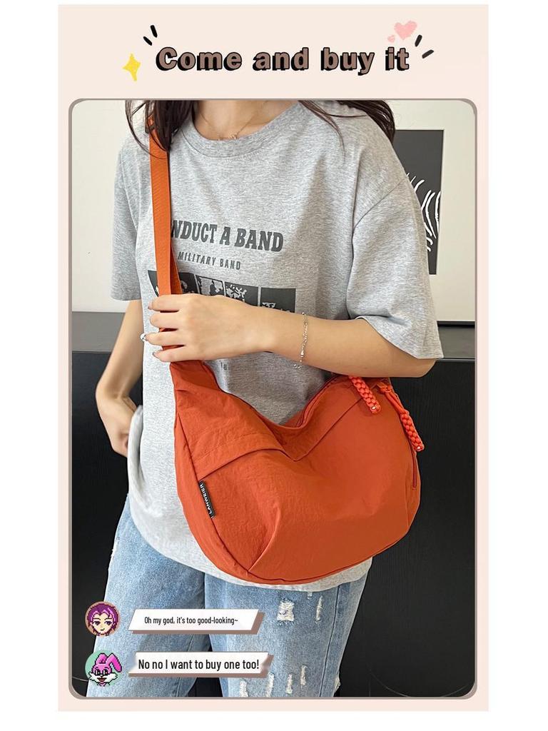 Легкая нейлоновая сумка кроссбоди: Модный дизайн в виде пельменя большой вместимости для женщин