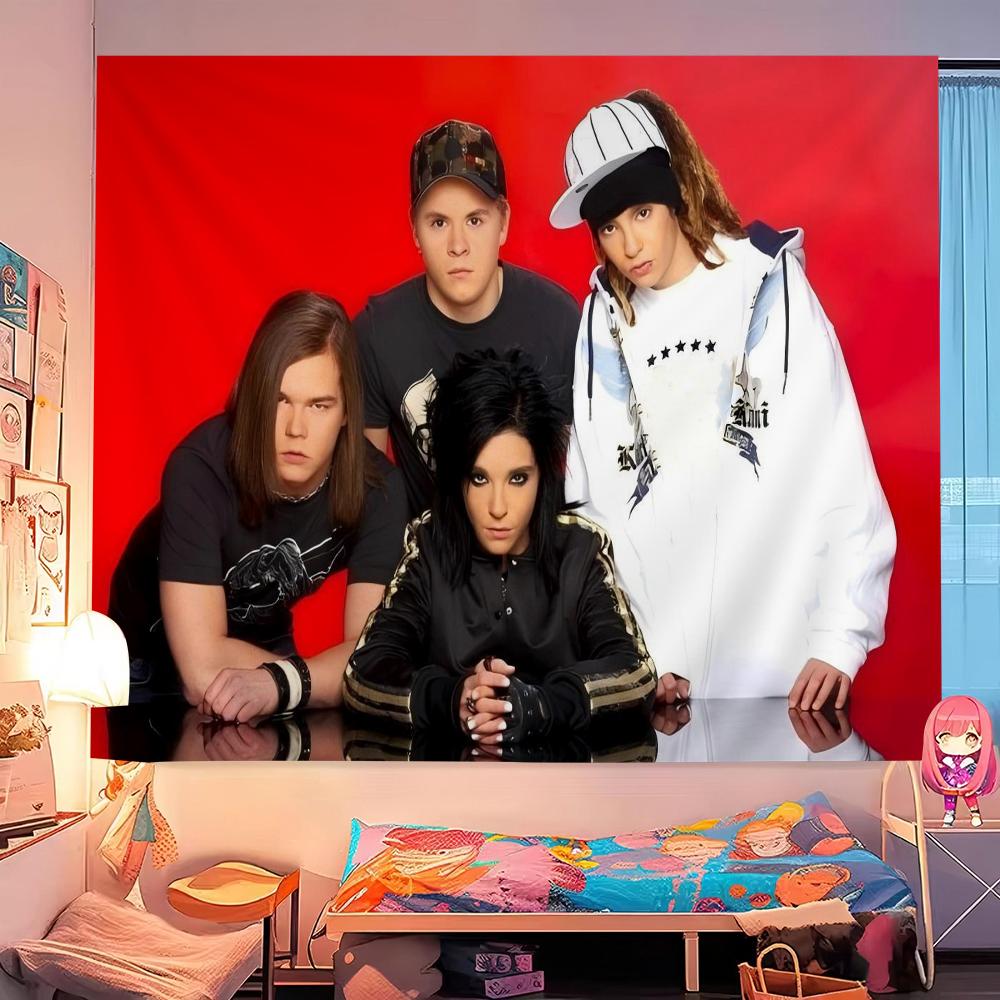 Tokio Hotel Рок-группа Билл Каулитц Сделай сам Настенный гобелен Подвесной Таро Хиппи Настенные ковры Общежитие Домашний декор