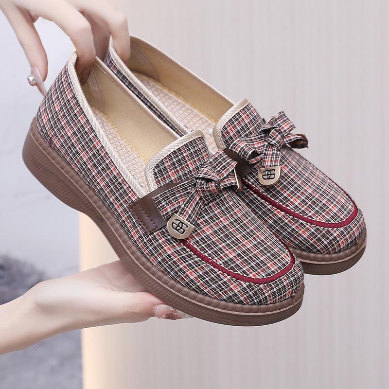 New Women's Breathable Soft-soled Cloth Shoes Casual Fashion Versatile Single Shoes Flat Sole Light and Comfortable Doudou Shoes
