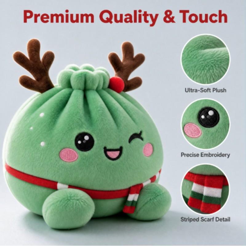 Plush Squishy Dumpling Toy Stuffed Bun Figurine Christmas Ornament Keychain Gift Teens Adults