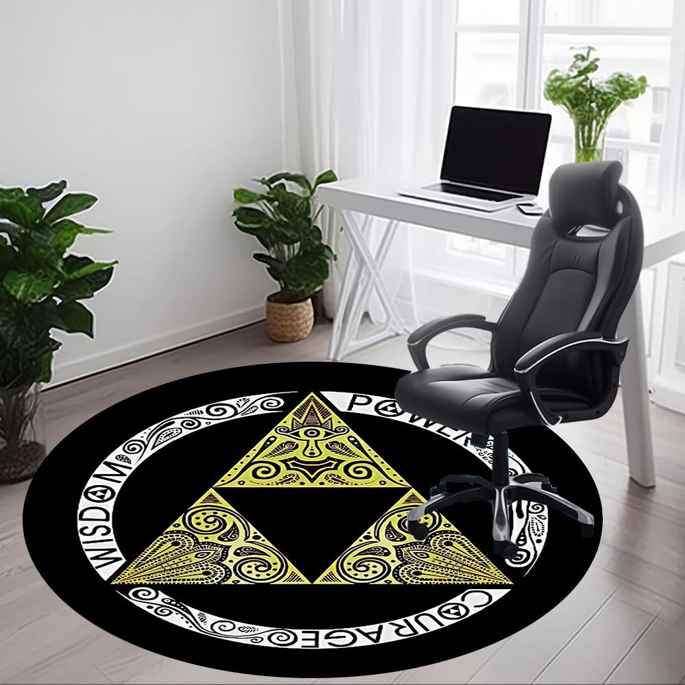 Ковер Legend of Zelda Power Courage Office Round, Под офисные стулья Гостиная Домашний декор a0908134