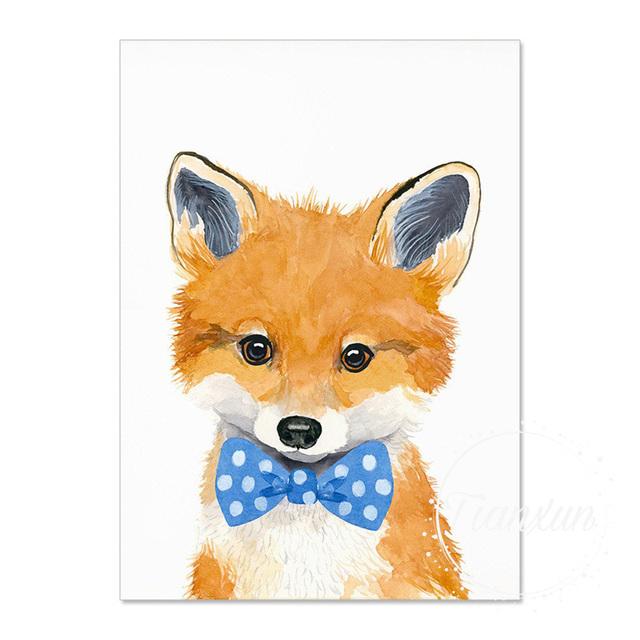 Синий галстук-бабочка, прекрасная картина на холсте с изображением животных, с поттерами и принтами, настенное искусство, картина с тигром для комнаты для мальчиков, декор для стены без рамки