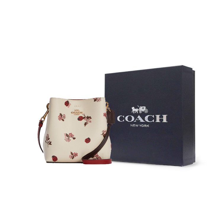 Coach Город 16 Металлическая Логотип-Карета Мультяшный Принт Покрытый Холст И Гладкая Кожа Сумка Через Плечо Маленькая Женская сумка через плечо Белая C7268-IMCAH