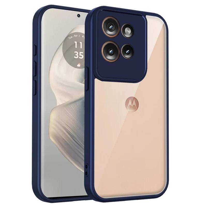 Прозрачный силиконовый чехол для Motorola Edge 60 Neo edge60 Neo, задняя панель из ПК, бампер из ТПУ, противоударный, прозрачный чехол для телефона