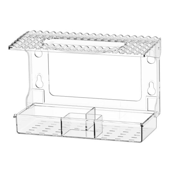 Кормушка для птиц на окно с присосками, прозрачная кормушка для диких птиц со съемными семенами