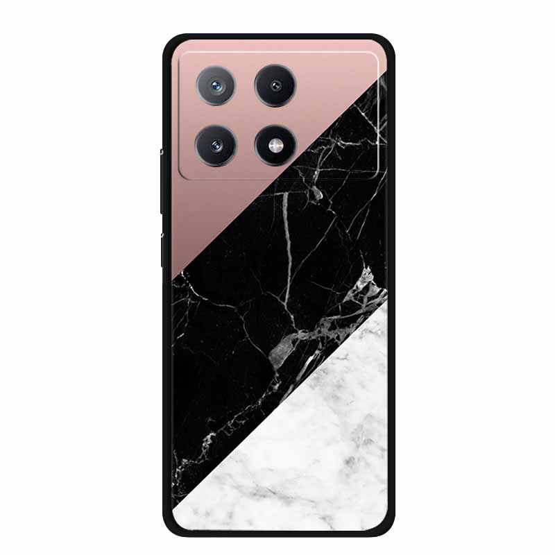 Чехол с мраморным узором для Poco X6 Pro Прозрачный бортик Funda для Xiaomi Poco X 6 Pro Мягкий прозрачный Coque Цветная задняя панель