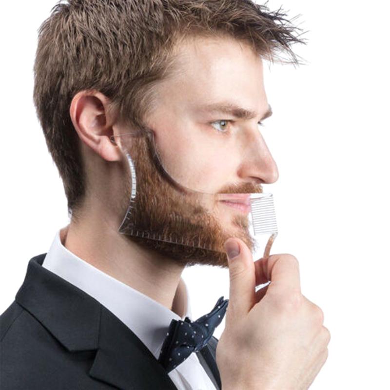 Мужские гребни для бороды, шаблон для укладки, прозрачная расческа для стрижки бороды