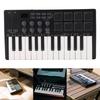 TOPINCN MIDI-клавиатура Bluetooth 8 RGB Музыкальная для начинающих Черная 25-клавишный контроллер, с поддержкой, Беспроводная, Пэды, Совместимость с несколькими DAW, Производство,