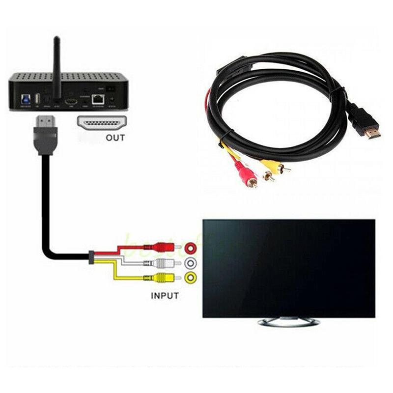 5Ft Hdmi To 3Rca/Av Converter Video Audio Converter Component Adapter Cable