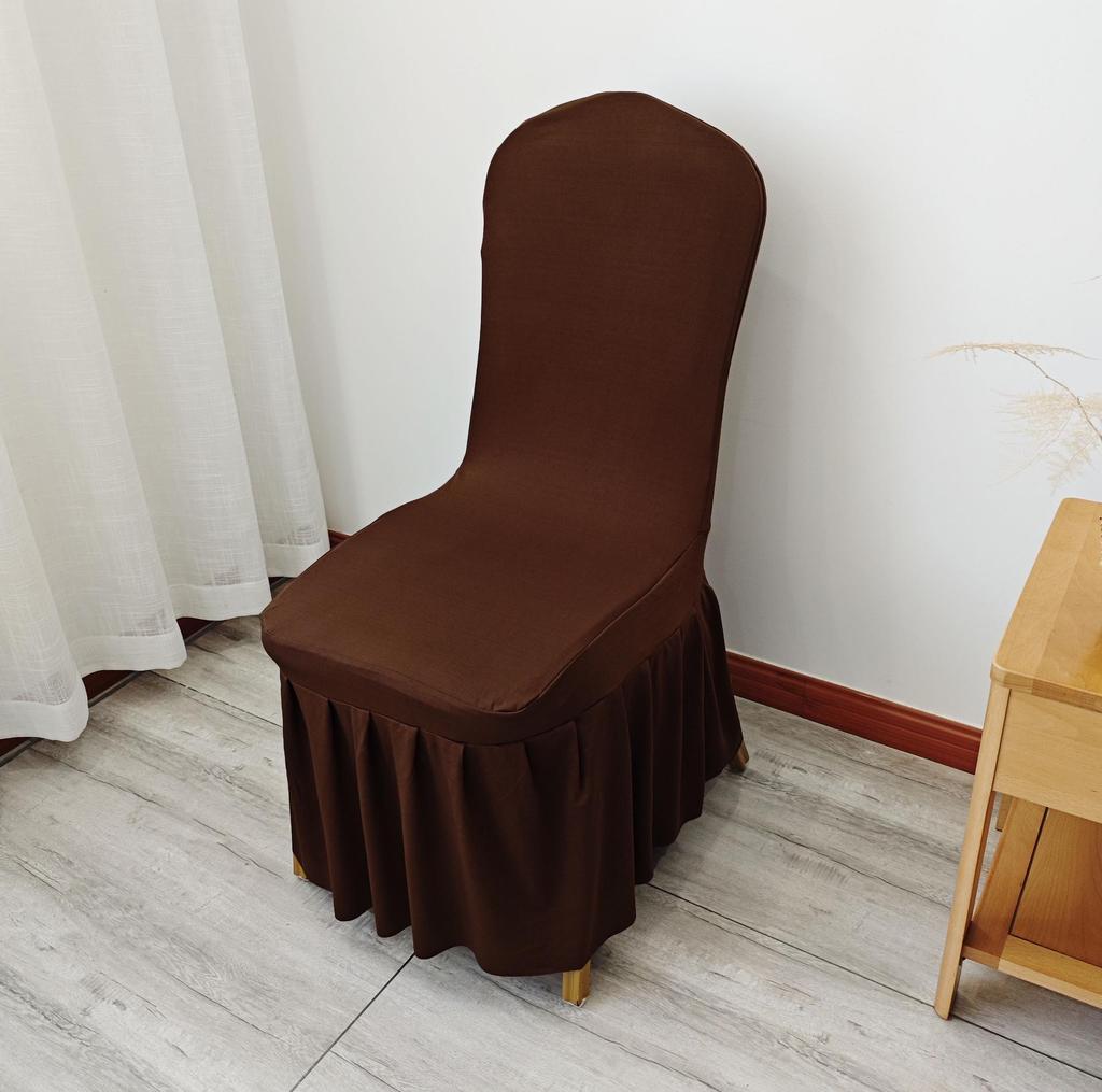 Универсальная эластичная белая юбка-чехол на стул для свадеб и банкетов