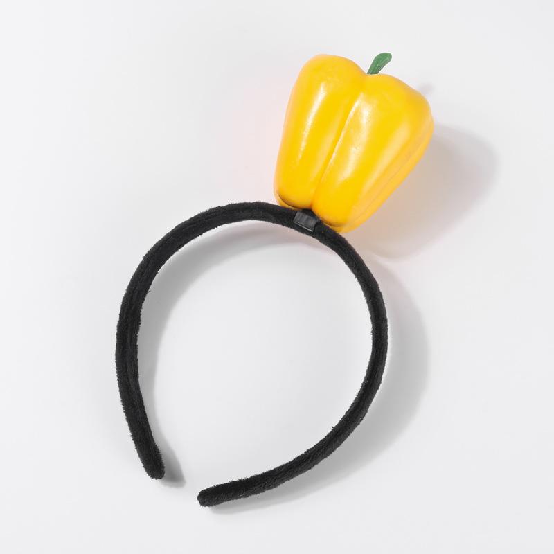 Креативные 3D-ободки для волос с овощами: Аксессуары для волос из моркови, перца, баклажана и зеленых овощей для женщин