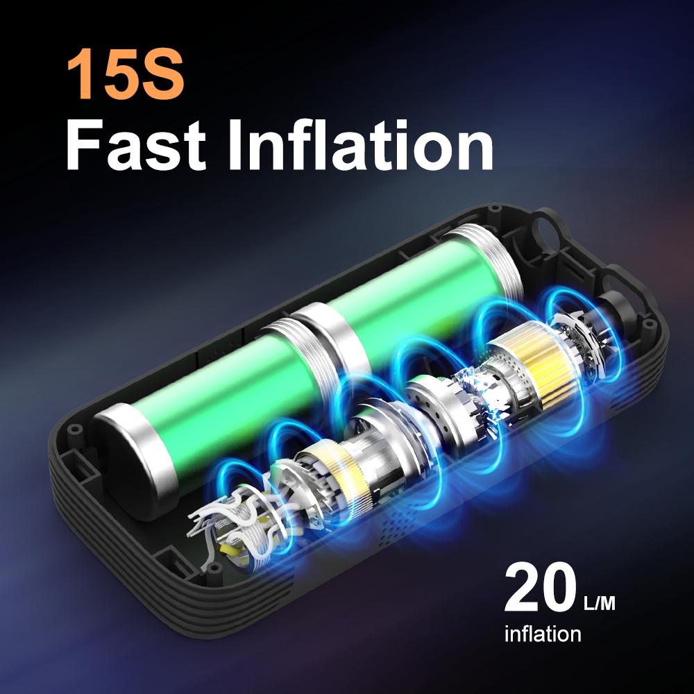 Беспроводной автомобильный насос для воздуха Портативный воздушный компрессор Электрический насос для шин с ЖК-цифровым дисплеем для автомобиля Мотоциклов Велосипеда Мяча