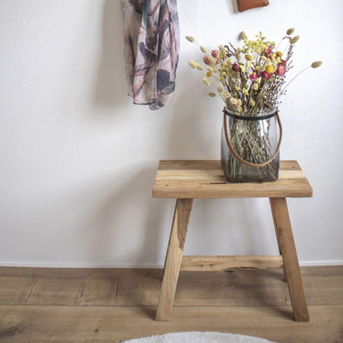 Bench 50x25x45 Cm In Brown Teak