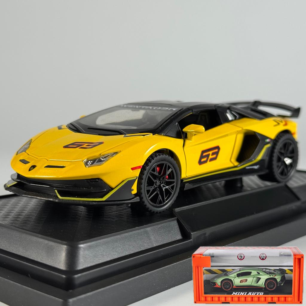1:32 Aventador SVJ 63 Съемная Версия Суперспортивный Автомобиль Сплав Литье под Давлением Модель Автомобиля Домашние Модные Игрушки Украшения Рождественские Подарки Дети