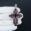 Изящный серебряный крест с розовым аметистом и драгоценным камнем из серебра 925 пробы — дизайн в виде груши ручной работы, повседневное украшение в подарок на день рождения