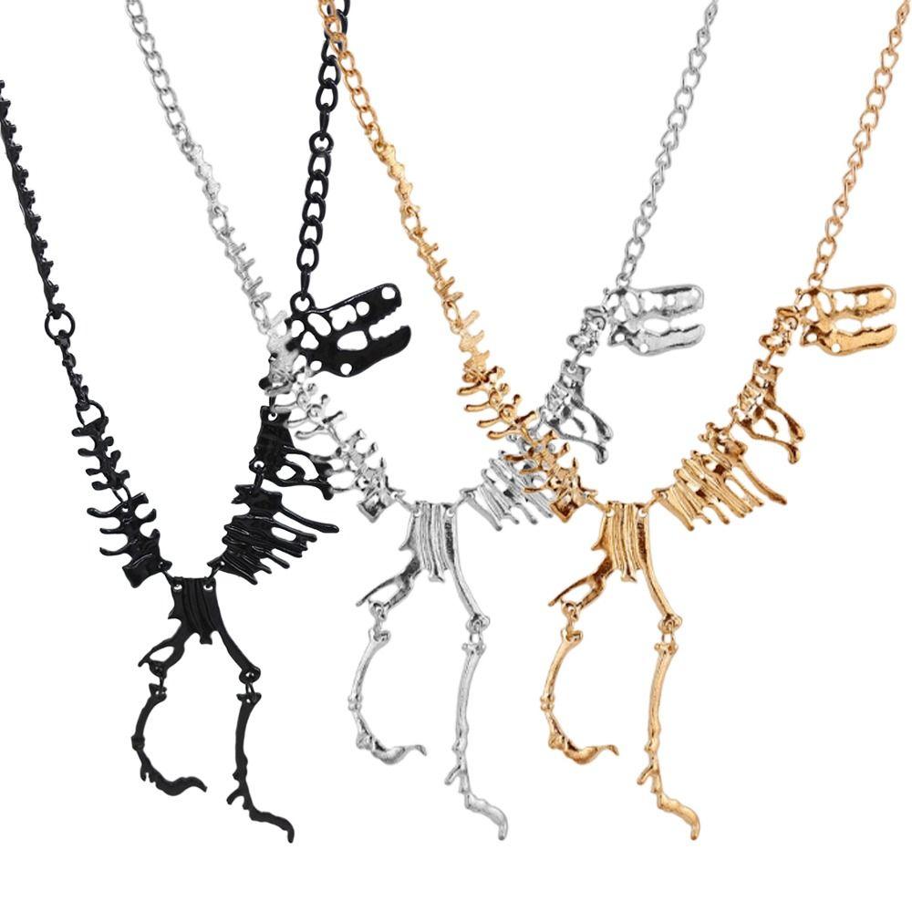 Панк-ожерелье-чокер с цепью Тираннозавра Готическое ожерелье с драконом Хип-хоп ожерелье с скелетом динозавра для девочек