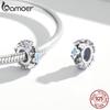 BAMOER 925 Silver Clasp CZ pave Clip Charms Daisy Beads Stopper Safety Chain fit Charm Bracelet Jewelry Clip