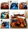 3D Phoenix Flame Bedding Set for Boys and Men Down Duvet Cover Pillowcases 2/3pcs King Queen Double Bed Cover Gift