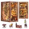 Набор для сборки миниатюрного кукольного домика MiniCity DIY Book Nook Kit 3D, деревянный декор-подставка для книг со светодиодной подсветкой для подростков и отличный подарок на день