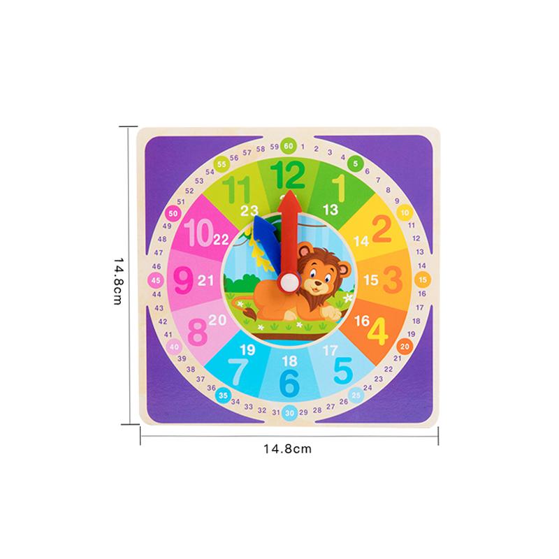 Children Montessori Wooden Clock Toys Hour Minute Second Cognition Colorful Clocks Toys For Kids Early Preschool Teaching Aids