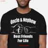 Uncle And Nephew T Shirt Best Friends For Life Fist Bump Buddies Crew Neck Collar Vintage Stretched Graphic Comfortable