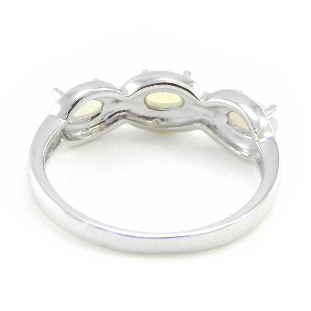 Les Trésors De Lily [I8858] - Silver Ring 'Goddess Opal' Silvery White (rhodium-plated) - 19x5 Mm