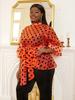 Оранжевые прозрачные топы из органзы в горошек, пуловеры с расклешенными рукавами, прозрачные блузки для женщин, блузки больших размеров